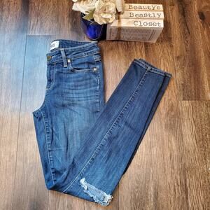 Paige Jeans Medium Blue Destroyed Verdugo Ultra Skinny Ankle Jean Denim Lange 26